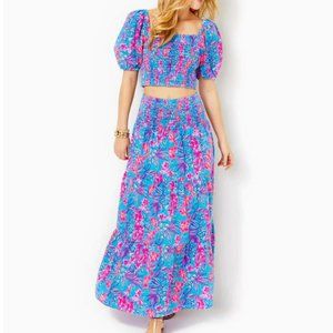 Lilly Pulitzer Aston Maxi Set Cumulus Blue Orchid Oasis